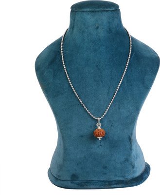Astrodidi 9 Mukhi Rudraksha Small Size Java Natural Nine Face Rudraksha With Chain Stainless Steel Pendant