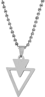 M Men Style Triangle Pendant Necklace for Men Stainless Steel Geometric Arrow Pendant Sterling Silver Stainless Steel Pendant