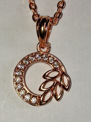 kulin Circle Leaf Gold Gold-plated Crystal Alloy Pendant Set