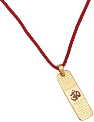 Kuttumb Gems & Jewels Most Demanded Bhagwan Shiv Dotted Locket Pendant With Dhaga Gold-plated Brass Pendant Set