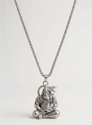 RAPPERSSHOP Lord hanuman Lockets | Lockets For Men Sterling Silver Stainless Steel Pendant Set