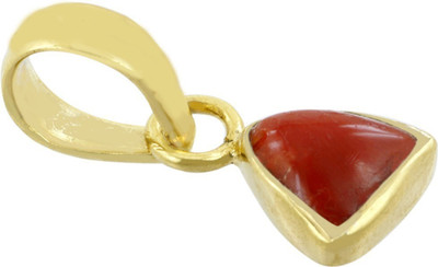 Kumar Gems 6.25 Carat Red Coral Gold-plated Coral Stone Pendant
