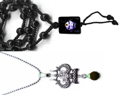 Dynamic Retail Global Religious Jewelry Mahakal Shiva Trishul Mahadev Locket Cotton Dori Pendant m-63j Crystal Locket Set