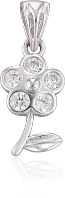 Shubhamkrit Jewels Sterling Silver Floral Shine Pendant Silver Pendant