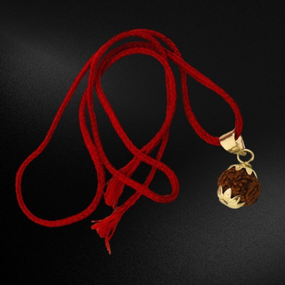 lisa vorce 7 Mukhi Rudraksha Original Certified Seven Face Natural Gold-plated Wood Locket Set