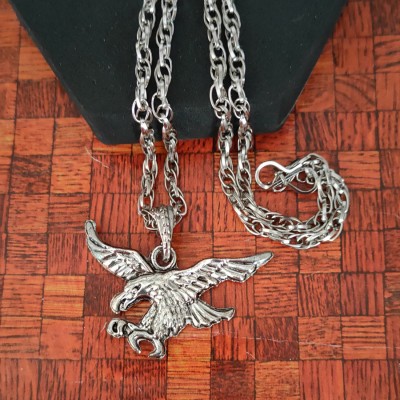 Sullery Elegant Antique Eagle Pendant Necklace Sterling Silver Metal Pendant