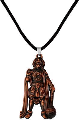 M Men Style Lord Hanuman Pawanputra Bajirang Bali Pendant Necklace Rhodium Zinc, Metal Pendant