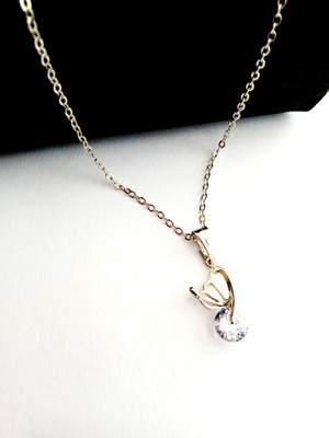 Nawab Collection Best Quality Fashionable Party and Weeding Collection Pendant Set With Chain Sterling Silver Cubic Zirconia Alloy Locket Set