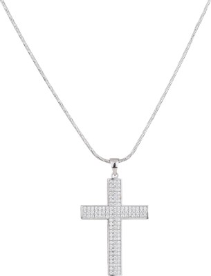 Silvermark Silver Iced Out Sterling Cross Pendant Sterling Silver Cubic Zirconia Sterling Silver Pendant