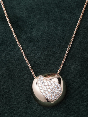 DIAVO Glistening Paisley Cubic Zirconia Sterling Silver Pendant