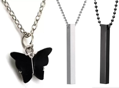 DIVINOOR Excellent Finished Pendant Silver-Plated Necklace Chain For Women Girls Silver Alloy Pendant
