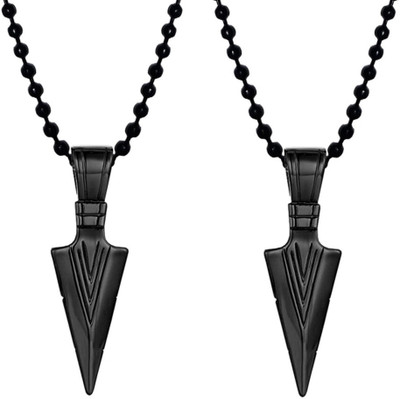 Animated F 166_JSE-black arrow2 Stone Pendant Set
