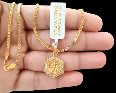 DIVS FASHION Maa diamonds pendant with gold plated chain Gold-plated Brass Pendant