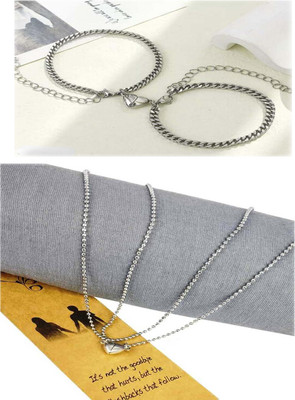 Agarwalproduct Rhodium Alloy Pendant Set