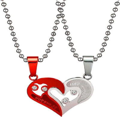 m a enterprises F 482_new_JSE-RED HRT_622 Stone Pendant Set