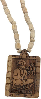 Shade Creation Kanthi Mala Bageshwar Dham Hanuman ji Kanthi Mala Tulsi kanthi with Hanuman ji Wood Locket