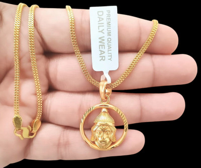 DIVS FASHION ring desig pendant with gold plated chain Gold-plated Brass Pendant