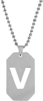 Shiv Jagdamba Initial V Letter Necklace Personalized Letter Charm Pendant Jewelry Gift Sterling Silver Stainless Steel Pendant