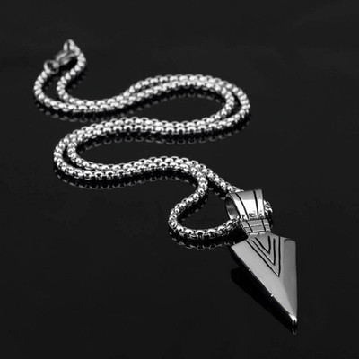 EndlessFashion Stunning Trendy Silver and Black Arrow Pendant for Boys and Men |Stylish Pendant Rhodium, Sterling Silver Stainless Steel Pendant
