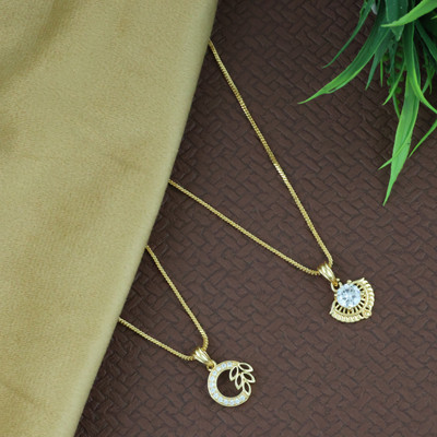 Bhagya Lakshmi LEAF 593741 Gold-plated Alloy Pendant Set