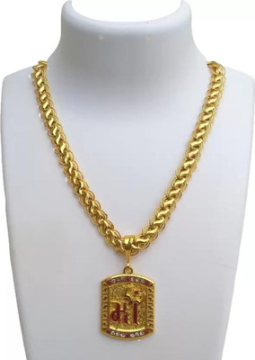 XAYIZ 1 gram Pendant set With chain for man and boy New design new year Gold-plated Alloy