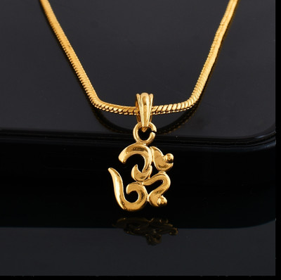 NAVYA ART gold chain men with ganesh locket Gold-plated Brass Pendant Set