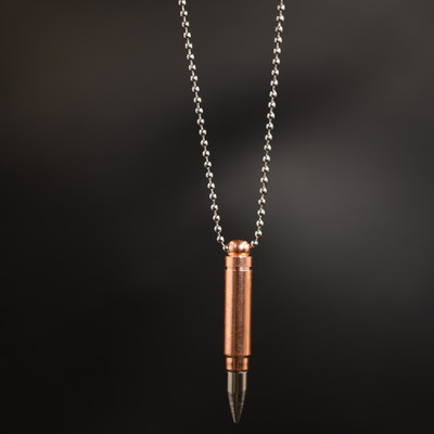 KLICKCART Classic Men's Bullet Pendant – Minimal Design, Perfect for Daily Wear & Gifting Brass Locket