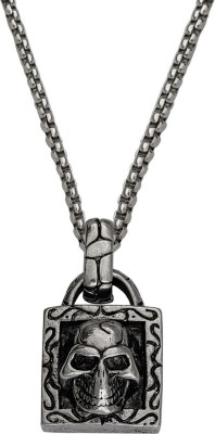 Shiv Jagdamba Biker jewellery Lock Gothic Head Pendant Necklace Rhodium Zinc, Metal Pendant