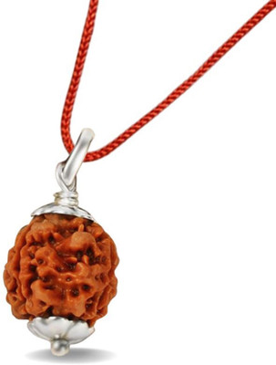 Fine Creation 3 Mukhi Rudraksha with Pendant for Men & Women Original Certified Three Faced Silver Wood Pendant