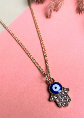 Eliza Evil Eye Hamsa Hand Pendant Gold-plated Zircon Alloy Locket