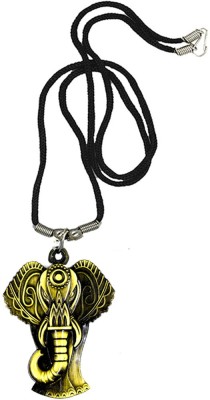 AFH Lord Ganesh Elephant Head Religious Bronze Locket With Cotton Dori Chain Metal, Cotton Dori Pendant