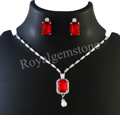 RoyALGEMS Gold-plated Cubic Zirconia Crystal Pendant Set