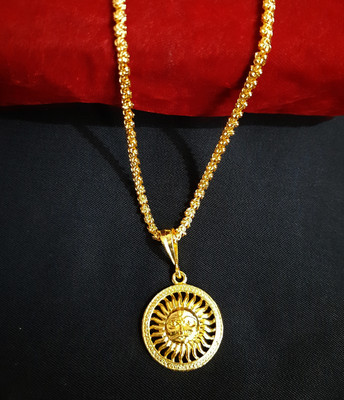 JIYANSHI ENTERPRISE Suryanarayan Golden & CHANDRAMUKHI Gold-plated Diamond Alloy Pendant Set
