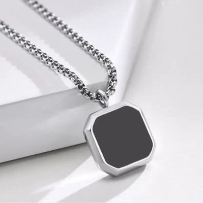 EndlessFashion F 787_RR JSE-CUBE PENDANTT_243 Silver Stone Pendant Set