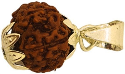 Kuttumb Gems & Jewels Original 7 Mukhi Rudraksha with Lab Certificate Pack of 1 Gold-plated Wood Pendant Set