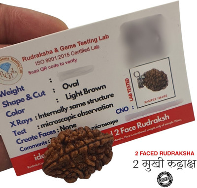 Nirvana Mukhi Natural 2 Mukhi Rudraksha two Faced Rudraksha Metal Cap Beads Wood Locket