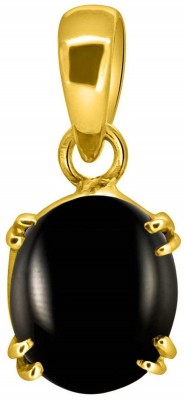 kirti sales 14.25 Ratti Black Sulemani Hakik Gemstone Pendant for Women's and Men's Gold-plated Agate Brass Pendant