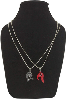 Teeragaj Heart shape Couple pandent for lovers Stainless Steel Locket Set