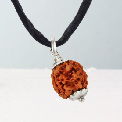 Fine Creation 3 Mukhi Certified Original Pure Siddha Rudraksha Form Nepal For Men & Women Silver Wood Pendant