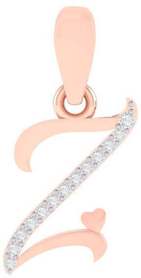 Diamtrendz Jewels BIS Hallmarked Pure 925 Sterling Silver Rose Gold Plated Letter Z Gold-plated Cubic Zirconia Sterling Silver Pendant