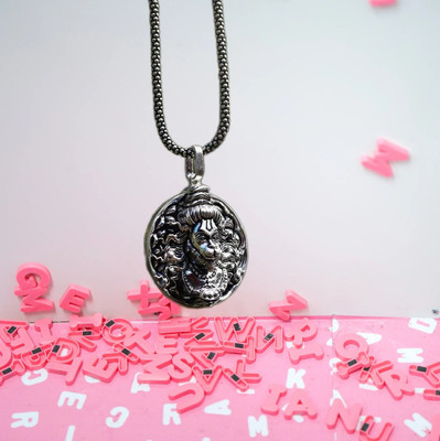 Malas Collection Hanuman Pendant Necklace Silver Stainless Steel