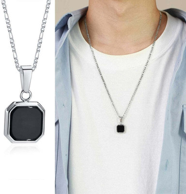 syrma Silver Stainless Steel Pendant Set