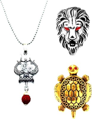 Dynamic Retail Global Shiva Mahadev Mahakal Locket Pendant Lion & Tortoise Turtle Rings B161U Stainless Steel Pendant Set