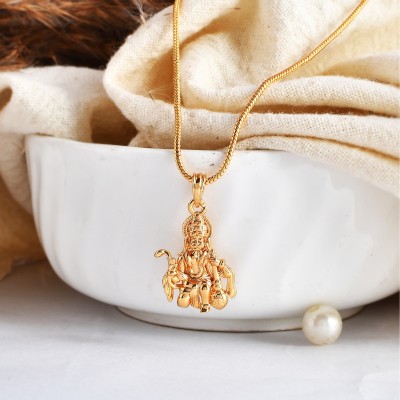 PYR JEWELS hanuman locket for grils::hanuman locket for women::hanuman ji locket for mens Gold-plated Brass Pendant Set