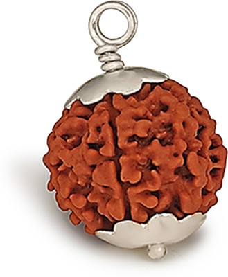 Rudjap Natural & Original 6 Mukhi Rudraksha Beads Wood Pendant and Lab Tested Rudraksha Gold-plated Wood Locket