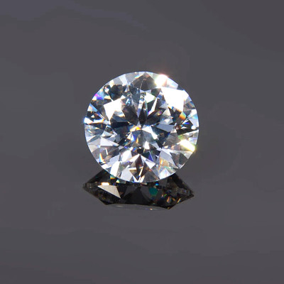 R.K GEMS White Zircon Gemstone 9-MM Round Cut Top Quality Loose Diamond Stone