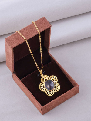 Divastri Gold Plated chian and pendant set Gold-plated Brass Pendant Set