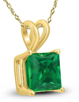 Gemzonite Emerald Pendant With Lab Certified Stone Gold-plated Emerald Stone Pendant