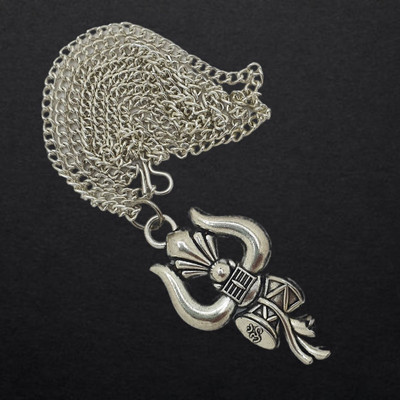 lisa vorce God Lord shri Mahadev shri Shiv Trishul OM Locket Pendant With Chain Silver Brass, Alloy Locket Set
