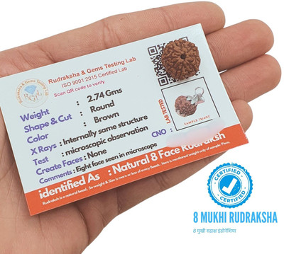 Nirvana Mukhi 8 Mukhi Java Indonesian Rudraksha Beads Wood Pendant Set